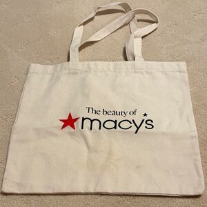 Macy's Cream Canvas Tote with Red Star